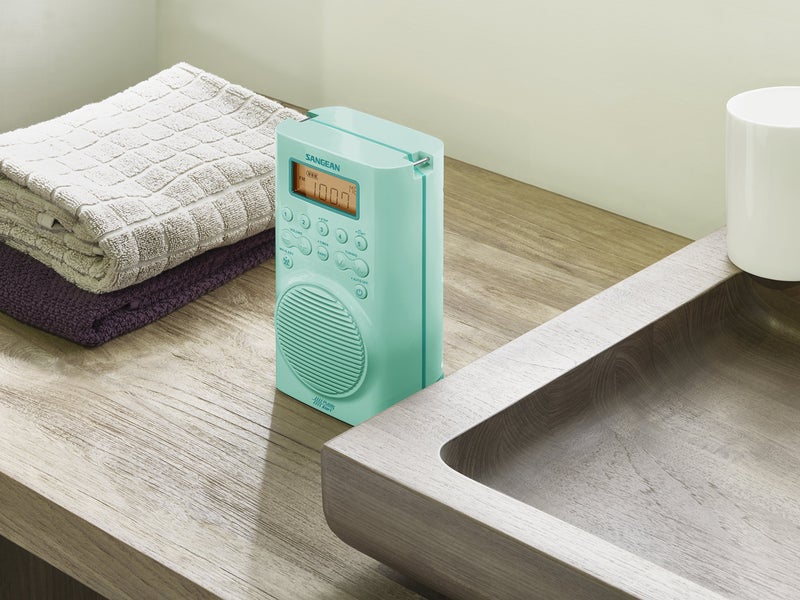 Sangean H205TQ Portable AM/FM/Weather Alert Digital Tuning Waterproof Shower Radio, Turquoise - Image 4
